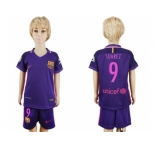 Barcelona #9 Suarez Away Kid Soccer Club Jersey.