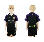 Barcelona Blank Black Goalkeeper Kid Soccer Club Jersey