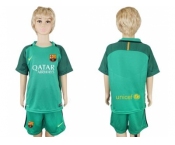 Barcelona Blank Green Goalkeeper Kid Soccer Club Jersey