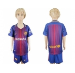 Barcelona Blank Home Kid Soccer Club Jerse