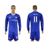 Chelsea #11 Pato Home Long Sleeves Soccer Club Jersey
