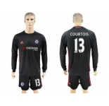 Chelsea #13 Courtois Black Goalkeeper Long Sleeves Soccer Club Jersey
