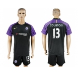 Chelsea #13 Courtois Black Goalkeeper Soccer Club Jerseys