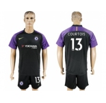 Chelsea #13 Courtois Black Goalkeeper Soccer Club Jerseyss
