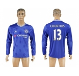 Chelsea #13 Courtois Home Long Sleeves Soccer Club Jersey