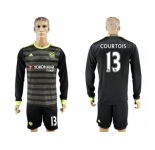 Chelsea #13 Courtois Sec Away Long Sleeves Soccer Club Jersey