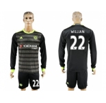Chelsea #22 Willian Sec Away Long Sleeves Soccer Club Jersey