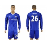 Chelsea #26 Terry Home Long Sleeves Soccer Club Jersey