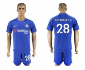 Chelsea #28 Azpilicueta Home Soccer Club Jerseys..