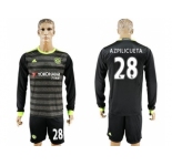 Chelsea #28 Azpilicueta Sec Away Long Sleeves Soccer Club Jersey