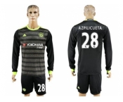 Chelsea #28 Azpilicueta Sec Away Long Sleeves Soccer Club Jersey