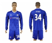 Chelsea #34 Aina Home Long Sleeves Soccer Club Jersey