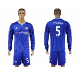 Chelsea #5 Zouma Home Long Sleeves Soccer Club Jersey