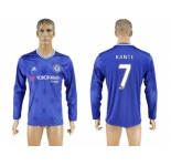Chelsea #7 Kante Home Long Sleeves Soccer Club Jersey