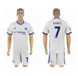 Chelsea #7 Kante White Soccer Club Jersey