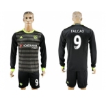 Chelsea #9 Falcao Sec Away Long Sleeves Soccer Club Jersey