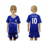 Chelsea #10 Hazard Blue Home Kid Soccer Club Jerseys