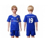 Chelsea #19 Diego Costa Blue Home Kid Soccer Club Jersey