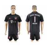 Bayern Munchen #1 Neuer Black Goalkeeper Soccer Club Jersey
