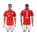 Bayern Munchen #1 Neuer Home Soccer Club Jersey.