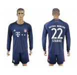 Bayern Munchen #22 Starke Dark Blue Goalkeeper Long Sleeves Soccer Club Jersey