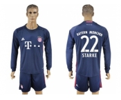 Bayern Munchen #22 Starke Dark Blue Goalkeeper Long Sleeves Soccer Club Jersey