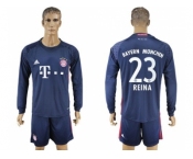 Bayern Munchen #23 Reina Dark Blue Goalkeeper Long Sleeves Soccer Club Jersey