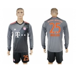 Bayern Munchen #25 Muller Away Long Sleeves Soccer Club Jersey