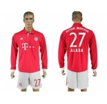 Bayern Munchen #27 Alaba Home Long Sleeves Soccer Club Jersey