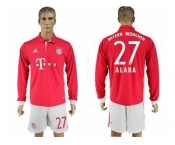Bayern Munchen #27 Alaba Home Long Sleeves Soccer Club Jersey