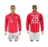 Bayern Munchen #28 Badstuber Home Long Sleeves Soccer Club Jersey