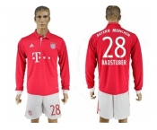 Bayern Munchen #28 Badstuber Home Long Sleeves Soccer Club Jersey