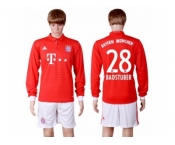 Bayern Munchen #28 Badstuber Home Long Sleeves Soccer Club Jerseys