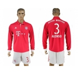 Bayern Munchen #3 Alonso Home Long Sleeves Soccer Club Jersey