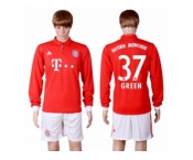 Bayern Munchen #37 Green Home Long Sleeves Soccer Club Jersey