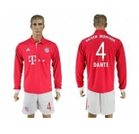 Bayern Munchen #4 Dante Home Long Sleeves Soccer Club Jersey