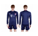 Bayern Munchen Blank Dark Blue Goalkeeper Long Sleeves Soccer Club Jerseys