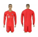 Bayern Munchen Blank Red Goalkeeper Long Sleeves Soccer Club Jersey