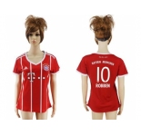 Women's Bayern Munchen #10 Robben Home Soccer Club Jersey