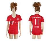 Women's Bayern Munchen #11 Costa Home Soccer Club Jerseys