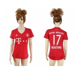Women's Bayern Munchen #17 Boateng Home Soccer Club Jerseys