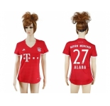Women's Bayern Munchen #27 Alaba Home Soccer Club Jerseys