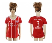 Women's Bayern Munchen #3 Alonso Home Soccer Club Jersey