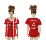 Women's Bayern Munchen #4 Dante Home Soccer Club Jersey