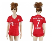 Women's Bayern Munchen #7 Ribery Home Soccer Club Jerseys