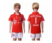 Bayern Munchen #1 Neuer Home Kid Soccer Club Jersey
