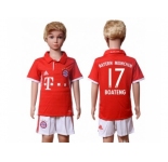 Bayern Munchen #17 Boateng Home Kid Soccer Club Jersey
