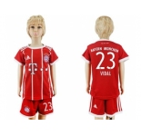 Bayern Munchen #23 Vidal Home Kid Soccer Club Jersey