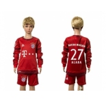 Bayern Munchen #27 Alaba Home Long Sleeves Kid Soccer Club Jersey