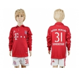 Bayern Munchen #31 Schweinsteiger Home Long Sleeves Kid Soccer Club Jersey